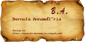 Bernula Annamária névjegykártya