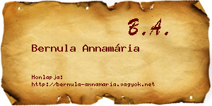 Bernula Annamária névjegykártya
